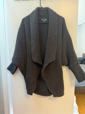 Barefoot Dreams Dark Gray Open-Front Draped Cardigan
